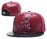 Alabama Crimson Tide Team Logo Burgundy Black Leather Adjustable Hat GS,baseball caps,new era cap wholesale,wholesale hats